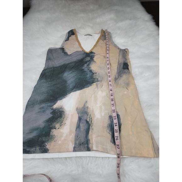 Zara Flowy Tank Small V-Neck Watercolor Print - Picture 7 of 9